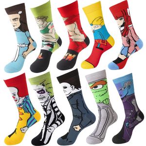 Calcetines de hombre Anime Hombres Mujeres Diseñador Compresión Divertido Halloween Hasta la rodilla Calcetines largos Dropshiping al por mayor