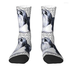 Calcetines de hombre estampado divertido Shih Tzu amante de los perros para hombres mujeres estiramiento verano Otoño Invierno mascota cachorro tripulación