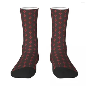 Chaussettes pour hommes Genshin Impact - Symbole Hu Taos sur le chapeau (rouge) Unisexe Winter Running Happy Street Style Crazy Sock