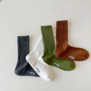 Chaussettes tricotées pour hommes et femmes, longues, à la mode, en coton, Tube moyen, manches de botte, respirantes, à poils de rue, pour hommes et dames