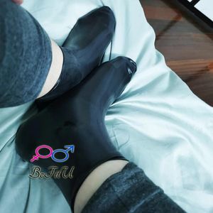 Calcetines para hombres Látex Sox 0.6 mm más espesor de espesor Fetish Hosierys Natural Segurless Stockings Sexy Flexible