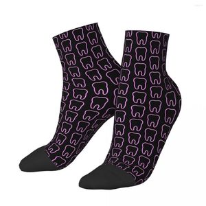 Chaussettes Homme Dents Rose Fluo Unisexe Hiver Cyclisme Happy Street Style Crazy Sock