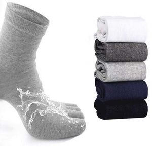 Calcetines para hombres Unisex Toe Hombres y mujeres Cinco dedos Transpirable Algodón Deportes Correr Color Sólido Negro Blanco Gris Happy Soks