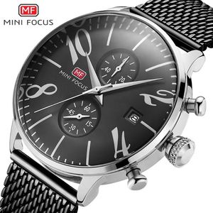 Reloj deportivo para hombre, reloj de pulsera militar grande a la moda, relojes para hombre, banda de malla negra, reloj Masculino 2021, reloj de pulsera 3070
