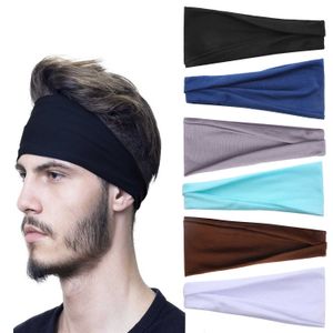 Bandeau de sport pour hommes bandeau de yoga bandeau pour femmes à large bord en tissu de coton de couleur unie absorbant la sueur bandeau accessoires pour cheveux