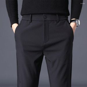 Costumes pour hommes 2023 vente automne Style pantalon droit hommes décontracté Long pantalon affaires confortable mince pantalon rue porter couleur unie A04