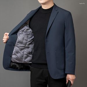 Trajes para hombre 2023, chaqueta gruesa de Color sólido, traje con forro desmontable, una capa, tres prendas, informal de negocios, artesanía sin costuras