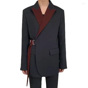Costumes pour hommes 2024 Style coréen élégant décontracté Streetwear couture couleur mode Blazer à manches longues S-5XL
