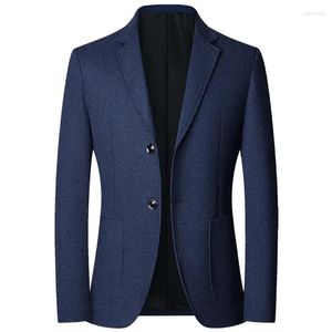Costumes masculins 2024 Spring Men Blazers Suit Vestes Solid Business Business Massen Male Quality Wool Coats Slim Fit pour la veste de mode