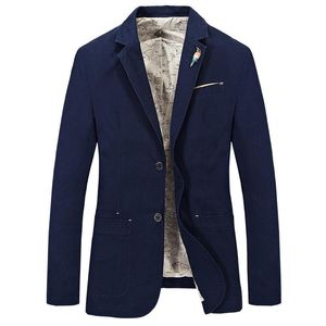 Trajes de hombre Blazers Brand Men Suit Casual Blazer Jacket Cotton Male Blue Plus Size S 3XL 4XLMen's