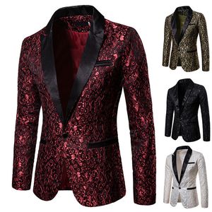 Costumes pour hommes Blazers Classique Rouge Jacquard Costume Vestes Hommes Vêtements Mode Luxe Hommes D'affaires De Mariage Danse Robe De Soirée Blazers Manteau Taille XXL-S 230727