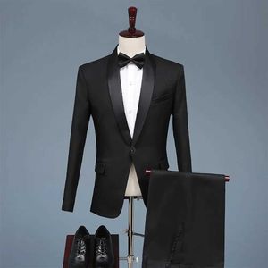 Costumes pour hommes Blazers Hot Sell Mens Vêtements Grooms Business Wedding Party Robe Formelle Tailcoat 2/3 Pièces Set Gift Bow Q240507