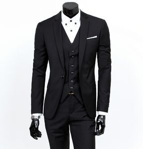 Costumes pour hommes Blazers (veste + gilet + pantalon) nouveau printemps hommes coupe ajustée affaires un costumes trois pièces/homme bon marié robe/hommes Blazers livraison gratuite