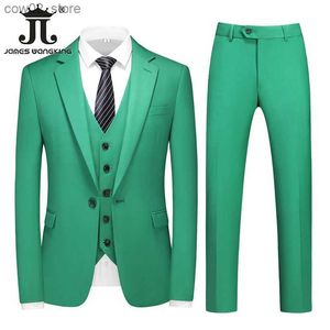 Trajes para hombres Blazers M-6XL (chaqueta + chaleco + pantalones) Novio Vestido de fiesta de boda Anfitrión Traje formal Traje de oficina para hombres Traje de negocios 3 piezas Set Back Bouble Vent Q230103