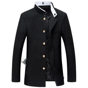 Hommes Costumes Blazers Hommes Noir Slim Tunique Veste Simple Boutonnage Blazer Japonais Uniforme Scolaire Collège Manteau 230718