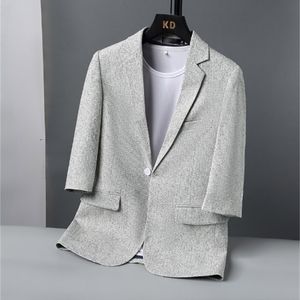 Costumes pour hommes Blazers hommes mélange de laine de coton simple boutonnage boucle veste mode Slim Fit petit costume décontracté Top Coat 230630