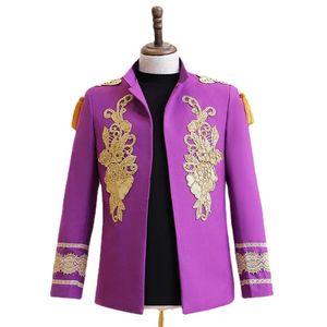 Costumes pour hommes Blazers Col violet Court de loisirs Mariage Homme Robe Hôte Vêtements Hommes SuitMen's