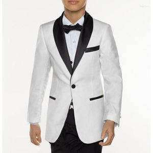 Trajes de hombre Conjunto de traje de niño Blanco Negro Azul Niños para bodas Baile de graduación Niños Vestido formal Esmoquin Chaqueta Pantalones Chaleco 3 piezas personalizado