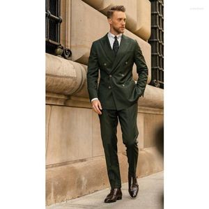 Costumes pour hommes Costumes de mariage pour hommes britanniques à double boutonnage Slim Fit 2 pièces Robes de soirée Style d'affaires Vêtements formels