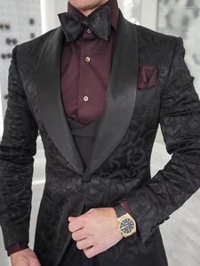 Trajes de hombre Traje de hombre personalizado Jacquard Novio Esmoquin Chaqueta Blazers Disfraz de Halloween Elegante para hombre de lujo Traje de boda 51