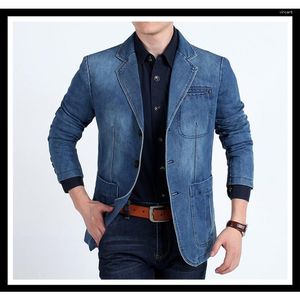 Costumes pour hommes Denim Costume Coton Petite Décoration Grande Veste Décontractée Alpinisme Tactique Élégant Manteau