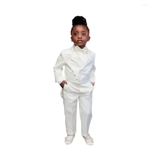 Costumes pour hommes ivoire blanc garçon formel 2 pièces veste pantalon smokings petits garçons enfants pour la fête de mariage soirée blazer vêtements d'anniversaire