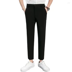 Costumes pour hommes Style coréen pantalon formel couleur noire 9 pièces coupe ajustée droite