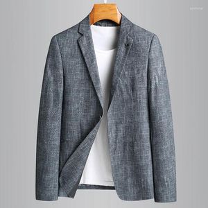 Costumes masculins homme printemps été mâle blazer luxe en maille respirante mousque gris gris mode slim fit plus taille 4xl