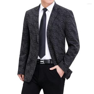 Costumes pour hommes hommes noir gris Blazers printemps automne Slim Fit col cranté conception veste costume mâle élégant affaires uniforme quatre saisons 2023