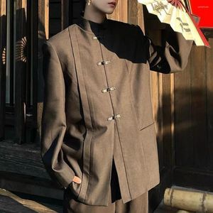 Trajes para hombres para hombre chino cheongsam botón traje casual 2024 otoño invierno sin género moda juvenil tendencia retro stand collar chaqueta unisex