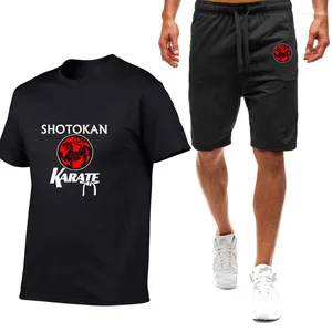 Costumes masculins Sokan Karate 2024 Coton d'été T-shirts à manches courtes courts shorts sportifs décontractés usure de fitness deux pièces