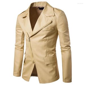 Trajes de hombre primavera otoño chaquetas de hombre estilo locomotor sólido chaqueta con cremallera única abrigos chaqueta de traje clásica delgada masculina XXL