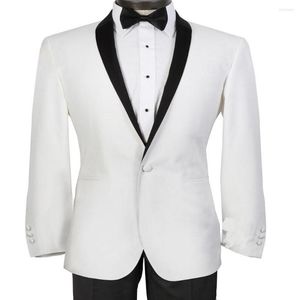 Costumes pour hommes Thorndike haute qualité hommes costume châle revers élégant pour robes de mariée blanches marié smoking bal (pantalon blazer)
