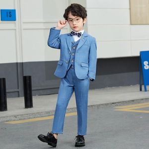 Trajes para hombres de alta calidad Big Boys Wedding Plaid 3 piezas Teen Kids Formal Tuxedo Blazers Party