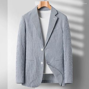 Trajes para hombres tendencia de gama alta guapo taburete casual oeste 2023 primavera y verano moda juvenil micro arrugas chaqueta de traje de burbuja