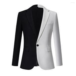 Costumes pour hommes, Blazer assorti, couleur blanche et noire, mode Business décontracté, veste de costume Slim, Banquet, fête de mariage, robe de Club