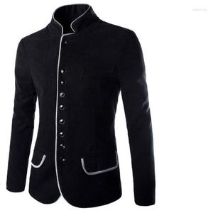 Trajes de hombre de terciopelo de invierno traje de hombre de moda año ropa cálida cuello alto esmoquin boda fiesta de graduación chaqueta de noche Slim Fit