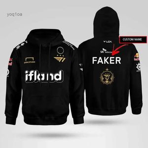 Suéteres para hombres 2023 Skt T1 Team Jersey Lck Team Faker Keria Zeus Oner Gumayusi Zip eSports Sweater Personalizable Backname Lol Game Fan HoodieL231123