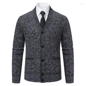 Pulls pour hommes 2024 automne hiver marque mode pull tricoté hommes cardigan noir coréen manteaux décontractés veste vêtements pour hommes