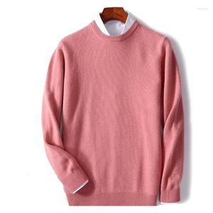 Suéteres para hombres Otoño Invierno Cashmere Mezclado Suéter O-cuello Jerseys Sueltos Camisa de punto de gran tamaño Coreano Homme Hiver Top 17Colors