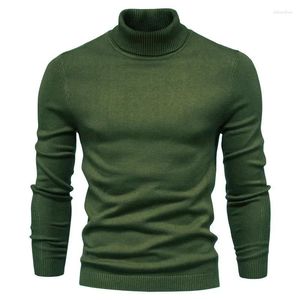 Pulls pour hommes garçons Vintage hiver vert plus taille XXL hommes à manches longues tricot haut col roulé pull oversize tricots hommes