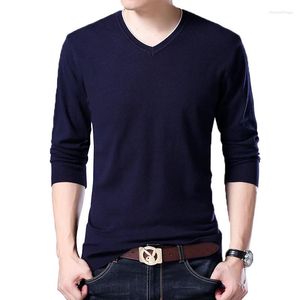 Sweaters masculinos M-7XL Fashion Brand Sweater Mens V Neck Pulever Jumpers Slim Fit Clothen Cashmere de alta calidad