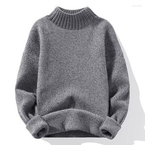 Suéteres para hombre, jerséis de invierno de terciopelo con hurón para hombre, suéter de moda coreana de punto, ropa de abrigo gris oscuro de lana, ropa de abrigo gruesa superior