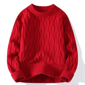 Pulls pour hommes Pull en tricot à col rond pour hommes, coupe ajustée, léger, décontracté, torsadé, à motifs, pull tricoté, unisexe, hiver, épais et chaud, 231007