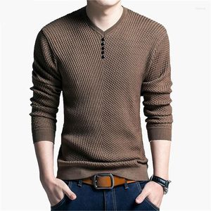 Pulls pour hommes Mens V Neck Couleur solide Pullor Sweater Men Men Scasey Lot Quality Wool Cashmere