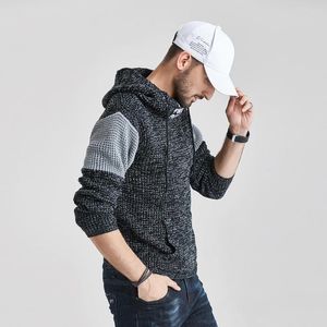 Suéteres para hombre TFU Hombres Primavera Casual Punto Con capucha Grueso Cálido Jersey Invierno Otoño Moda Outwear Acrílico Suéter Abrigo