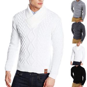 Suéteres para hombres Cuello en V Manga larga Suéter de ganchillo de punto Tops Chunky Winter Warmer Jumper Casual Trip Ropa masculina