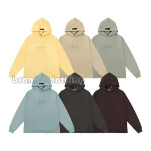 Sweatshirts pour hommes sweat-sweat sweat à sweat brouillards doubles fils Essen Silicone petite lettre d'étiquette Pullover Men des femmes