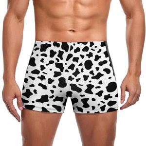 Maillot de bain homme noir blanc vache imprimé maillot de bain motif à la mode taches Animal élastique maillot de bain grande taille piscine homme