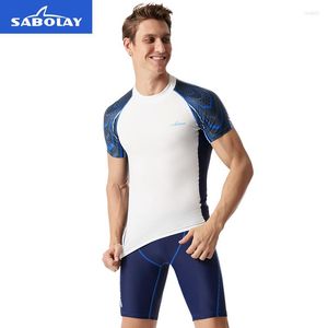 Maillots de bain pour hommes Grand maillot de bain à manches courtes Split Combinaison Skinny Combinaison de surf à séchage rapide Natation